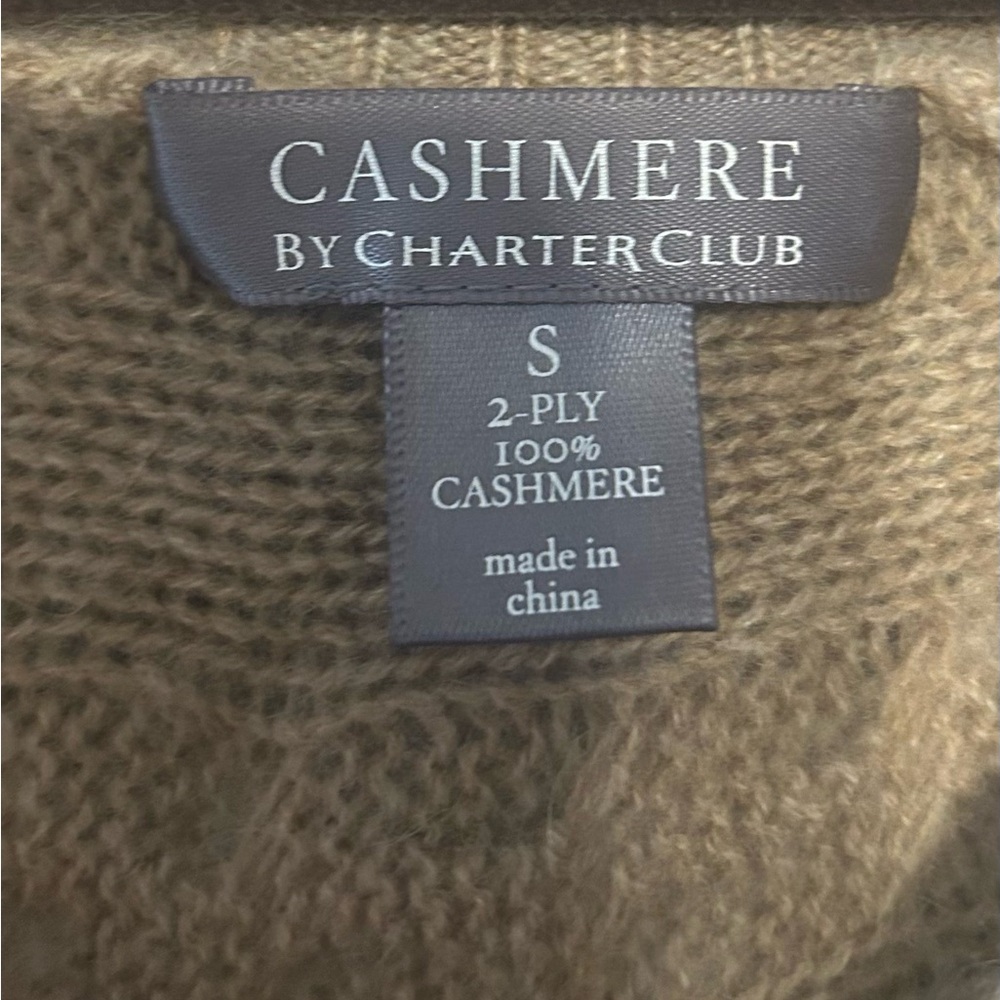 Charter Club Beige Cable Knit Cashmere Sweater